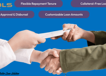 Business owner smiling while checking finances – Flexible EMI Business Loan for growth